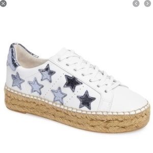 Marc Fisher Blue White Star Espadrille Sneakers
